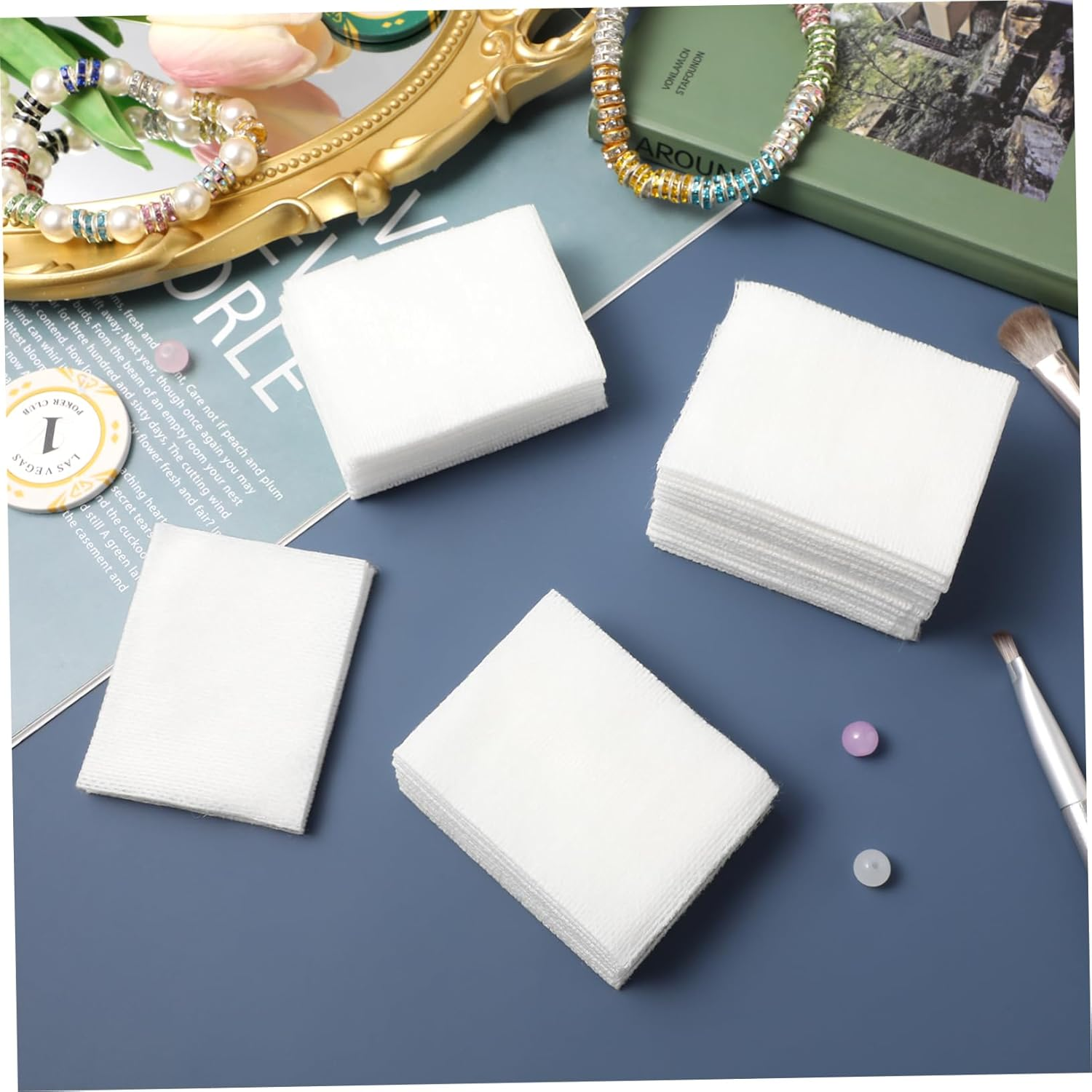 MERRYHAPY 10Packs Makeup Removal Cotton Pads Cotton Facial Body Cleansing Comfortable Absorbent for Women image number 5