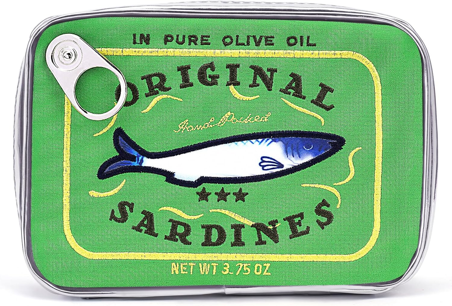 Cessfle Canned Sardines Makeup Bag, Creative Cute Makeup Bag Canned Fish Cosmetic Bag Coquette Cosmetic Pouch Aesthetic Toiletry Bag for Women Girls, Yellow