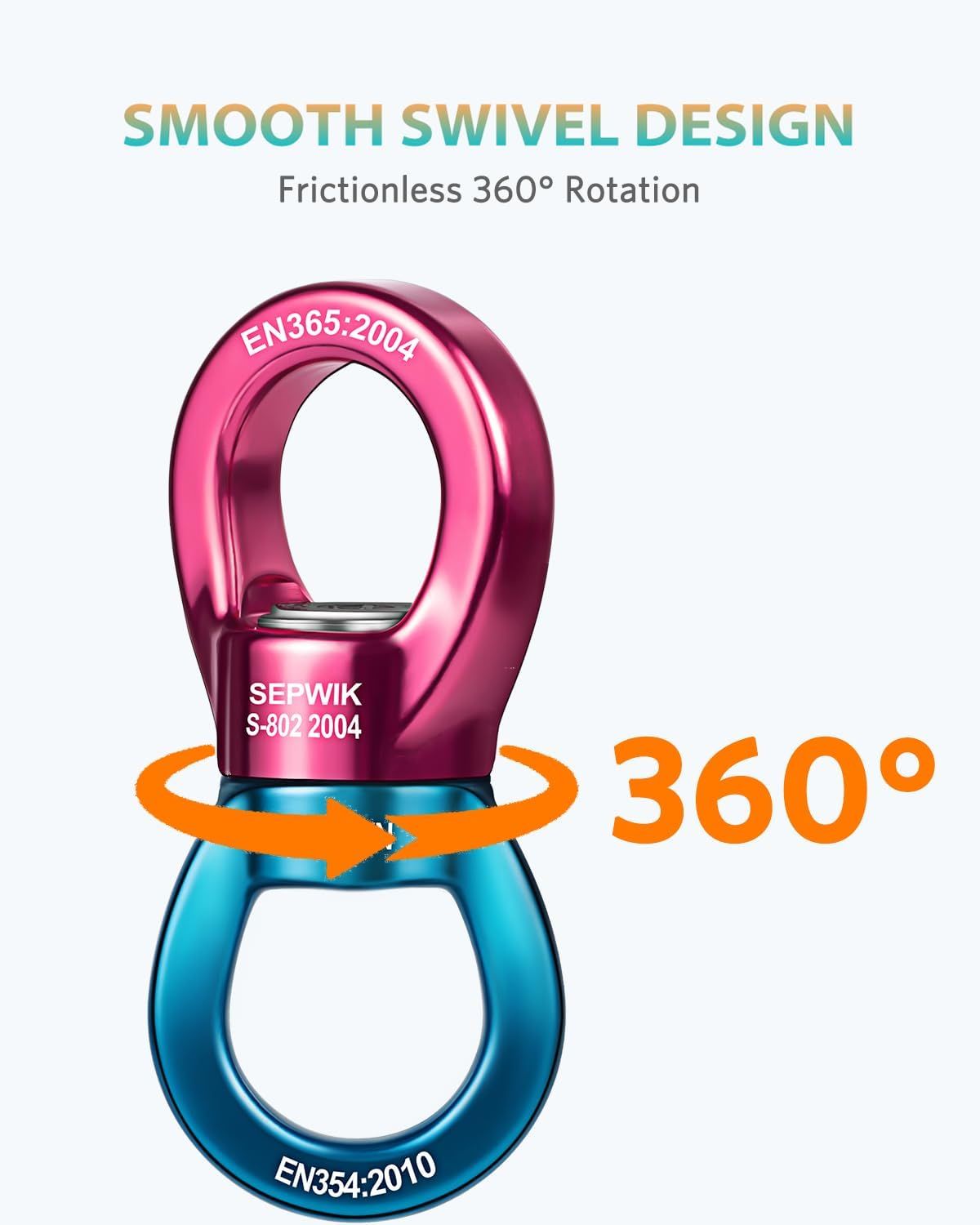 SEPWIK Swing Swivel, 35KN Swing Spinner, 360&deg; Safety Rotational Device Hanging Accessory for Hanging Hammock, Web Tree Swing, Aerial Dance, Children'S Swing image number 5