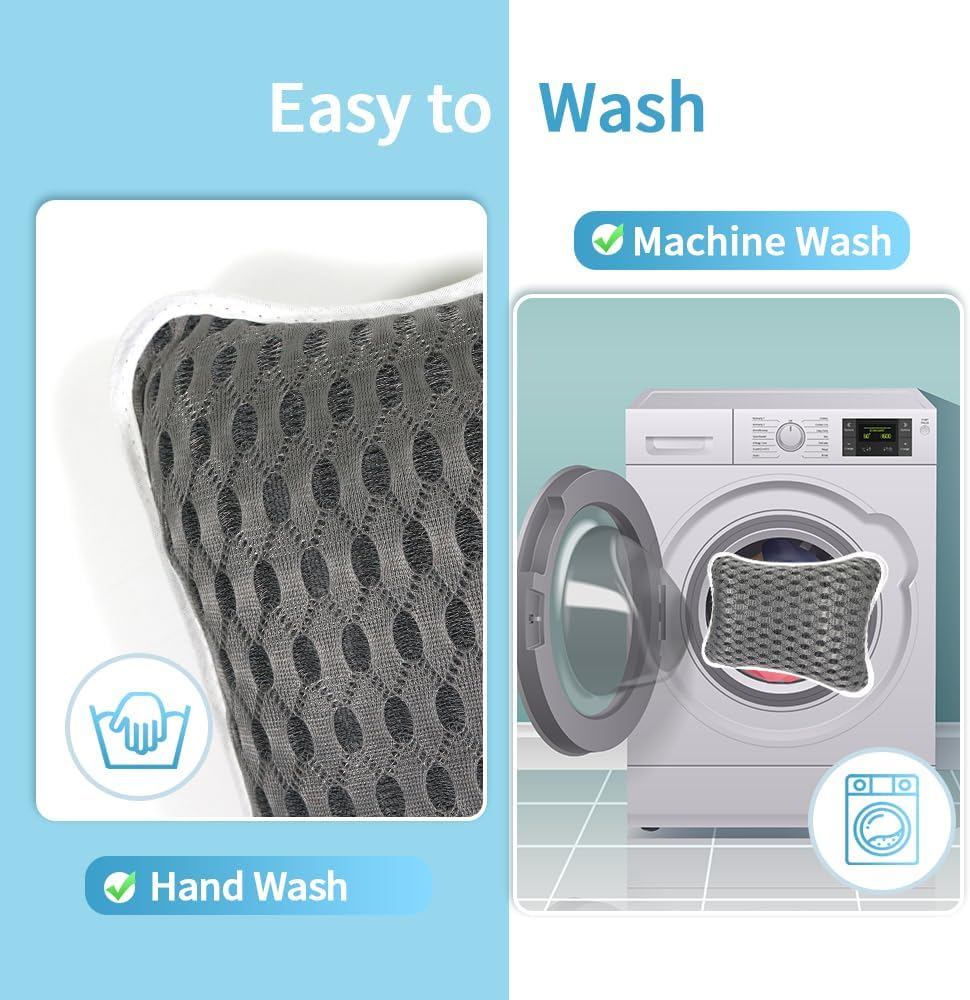 Luxury Bath Pillows for Tub, Slip Resistant Waterproof Bath Pillows for Tub Neck and Back Support with 2 Strong Suction Cups, Relaxing Spa Essentials (Dark Grey) - Green image number 2