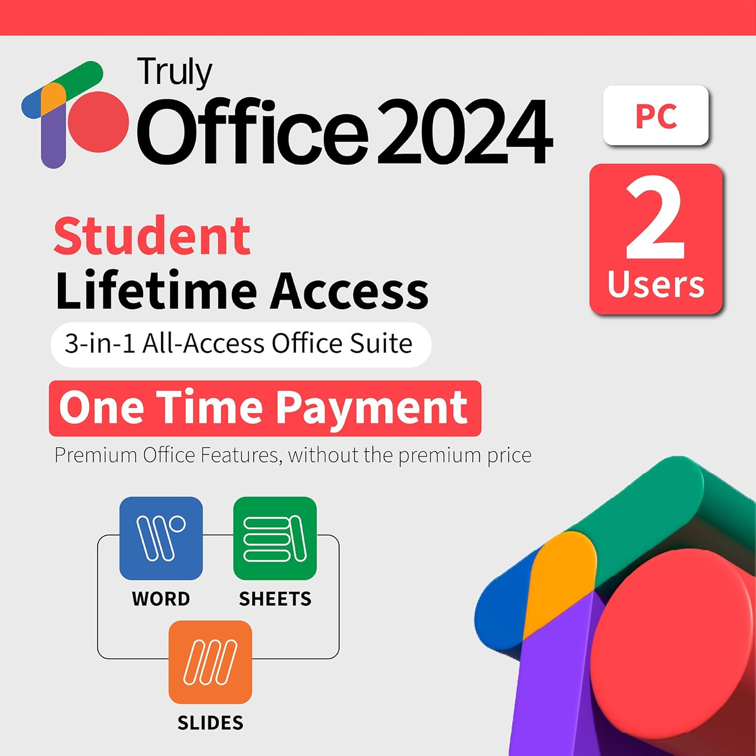 Trulyoffice 2024 Student Lifetime License | 3 in 1 All Access Trulyoffice Suite | Words, Sheets, Slides (PC) image number 6
