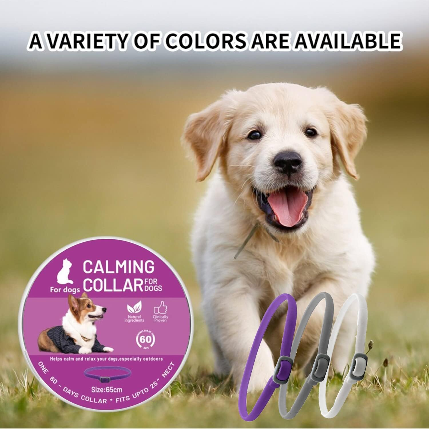 Pets4Luv Calming Collar for Dogs Reduce Anxiety for Your Pets Pheromone Calm Collars Adjustable and Waterproof 3Packs image number 3