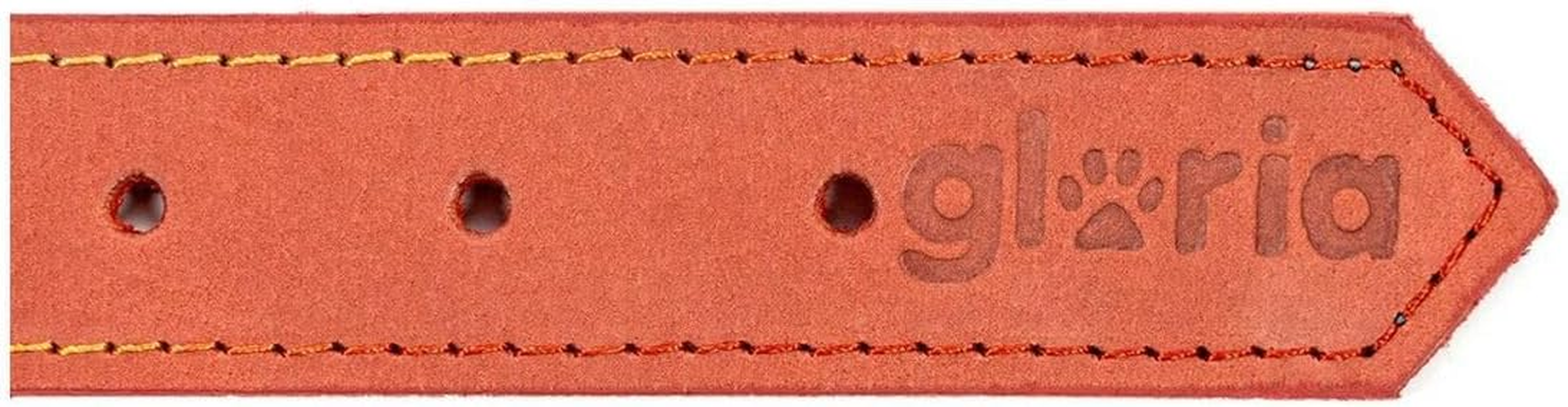 Gloria Nubuck Leather Dog Collar (40Cm) (Red), Red