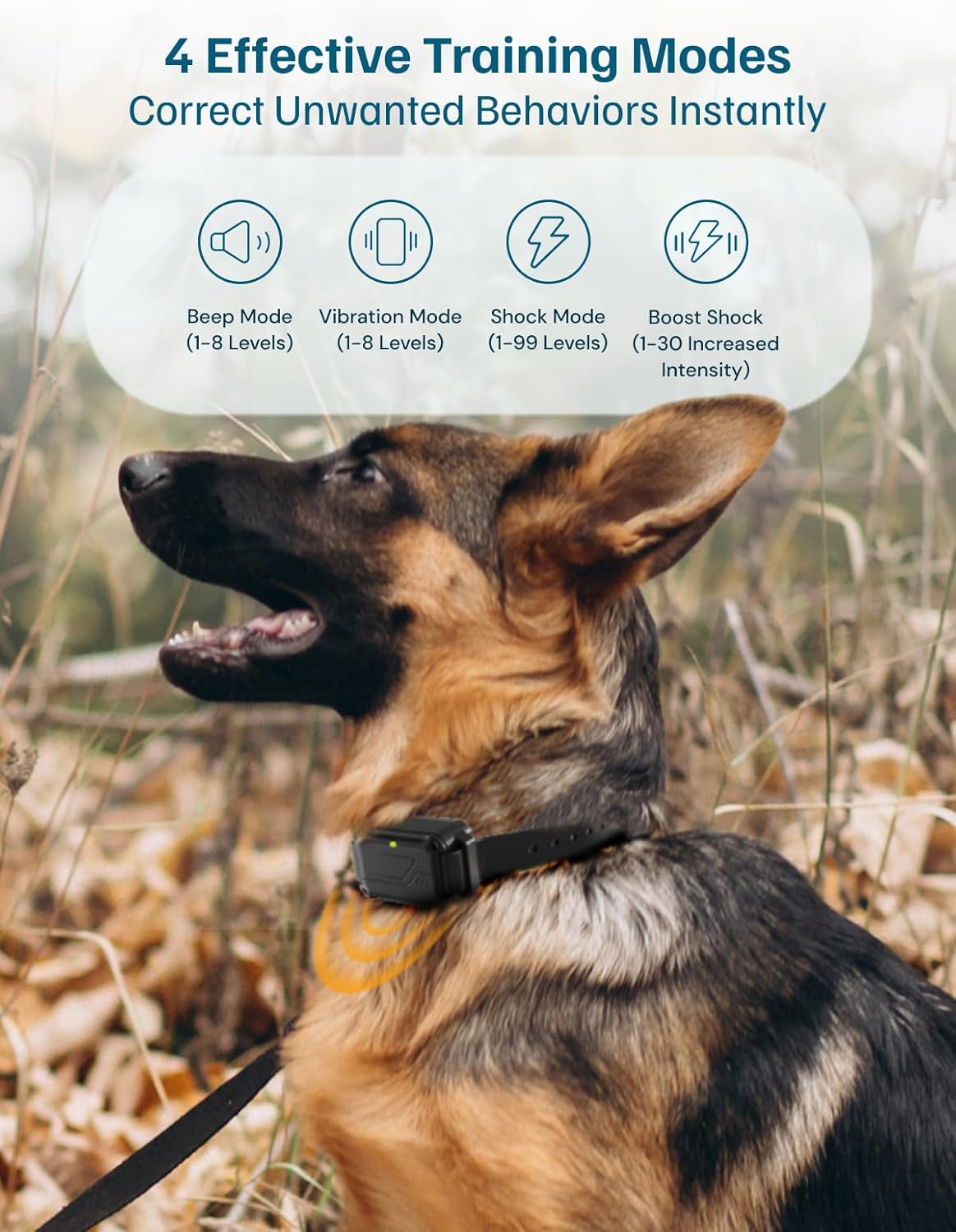 Anti Bark Collar for Dog Training: Barktec Bark Collars with Remote Control 2000Ft 3 Modes Beep Vibration Shock Dual Channel Waterproof Rechargeable Adjustable for Large Medium Small All Dogs image number 2