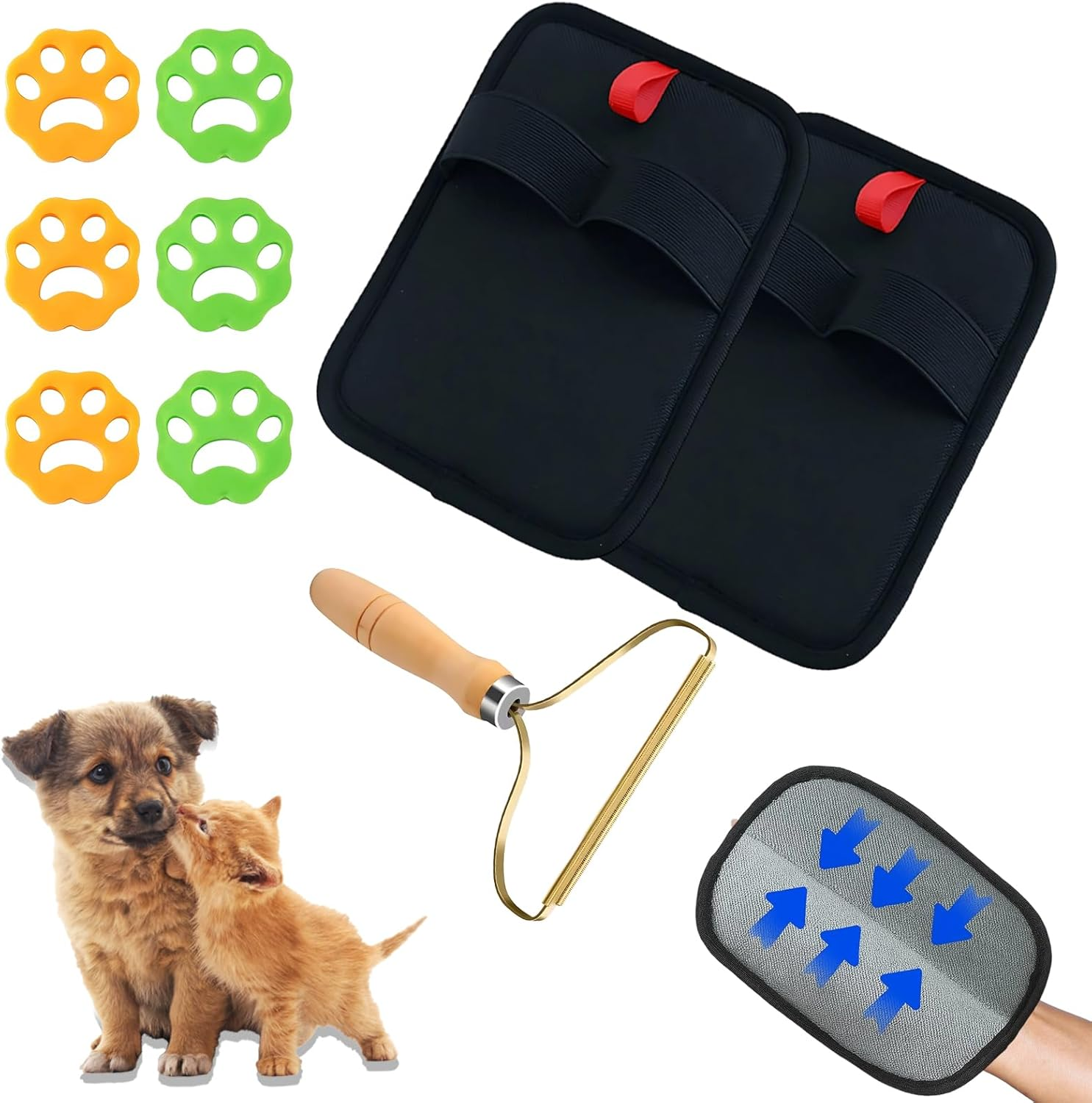 Zexjpr 9-Piece Pet Hair Remover Glove, Set for Dog and Cat Hair, Efficient Hair Removal of Clothes and Furniture, Scratches for Car and Household, Dog Loses Hair image number 2