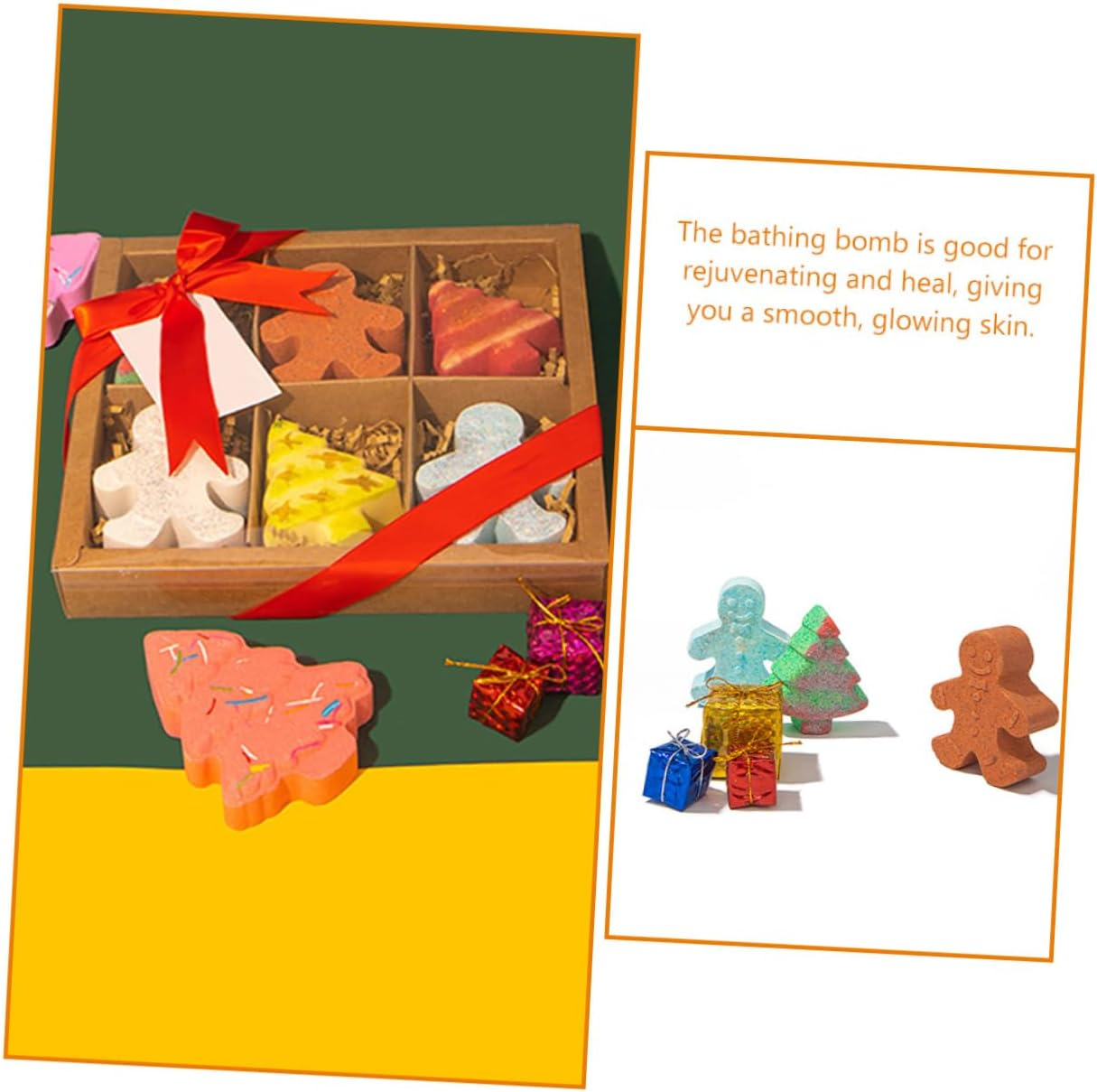 COLLBATH 6 Pack Gingerbread Man Bathing Christmas Bath Salt Bubble Skin-Softening Oils Spa image number 6