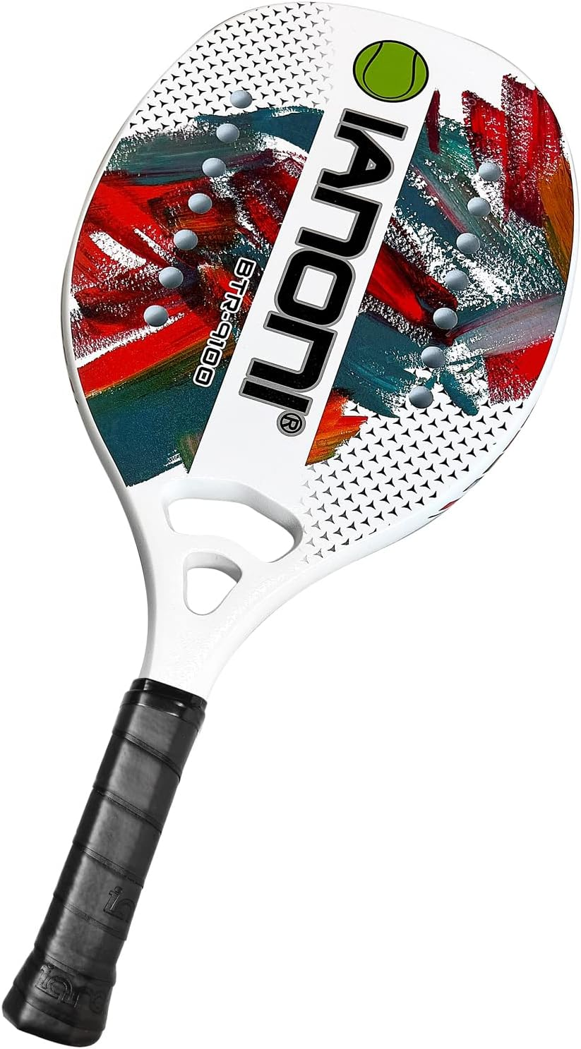Beach Tennis Paddle Beach Tennis Racket Carbon Fiber with EVA Memory Foam Core Tennis Paddles - 9100-Black image number 6