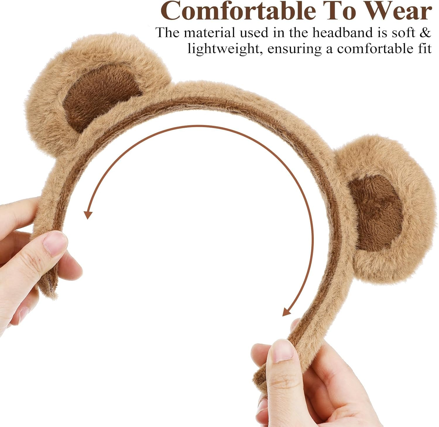 Bear Ears Headband Cute Bear Ears Animal Ears Headband Face Wash Headband for Halloween Cosplay Costume image number 3