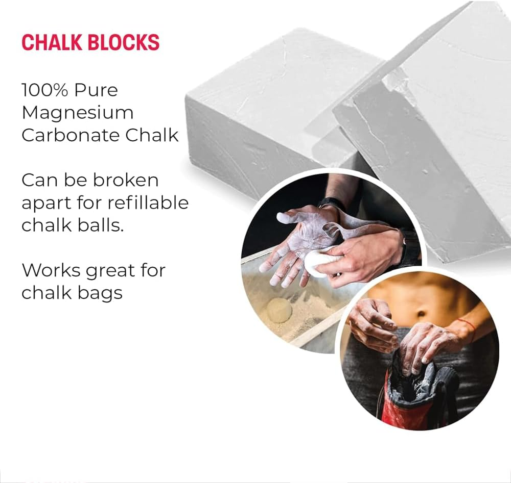 Gymnastic Chalk Blocks, Premium Weight Lifting Chalk, Pack of 8 Chalk Blocks, Powder Climbing Chalk, Magnesium Chalk for Gym, Weightlifting, Kettlebell Dumbbell