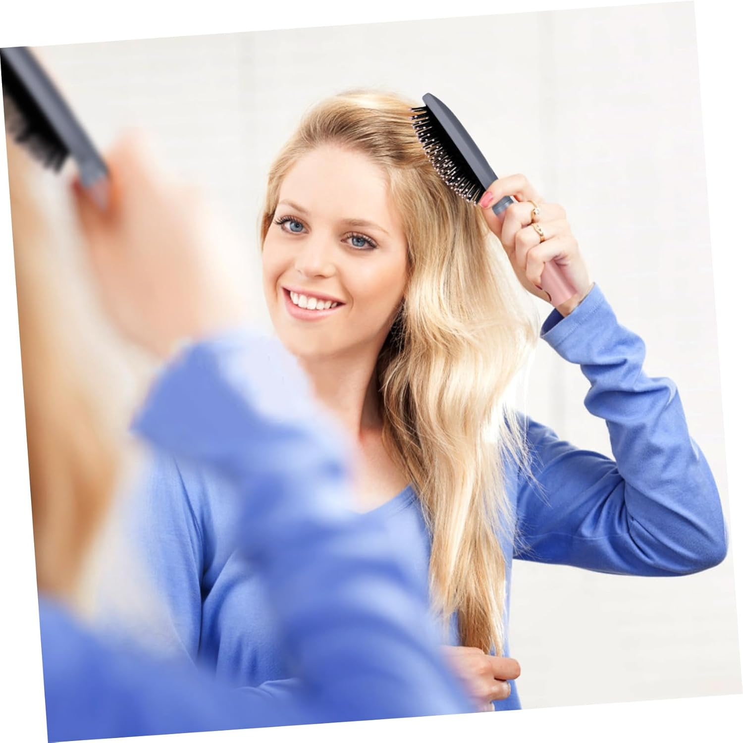 BIUDECO Salon round Brush 2 Detangler Brushes for Wet Hair Hair Comb for Styling Massaging Brush for Hair image number 2