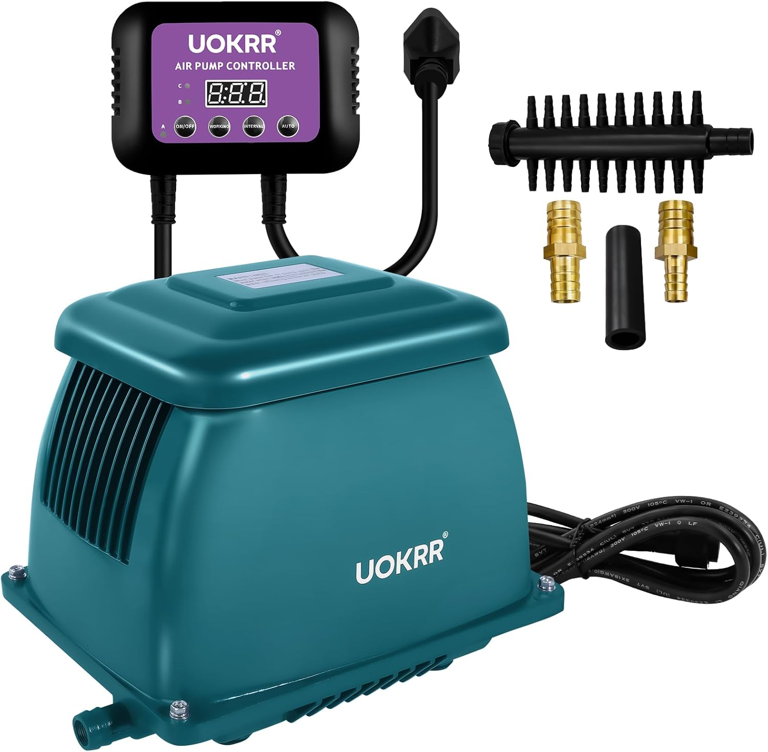 85L Septic Linear Air Pump W/Timer, Pond Aerator Septic Tank System Air Pump Outdoor, Koi Pond Hydroponic Air Pump for Ponds, Aquariums, Waste Treatment, Fish Farm, Seafood Restaurant image number 4