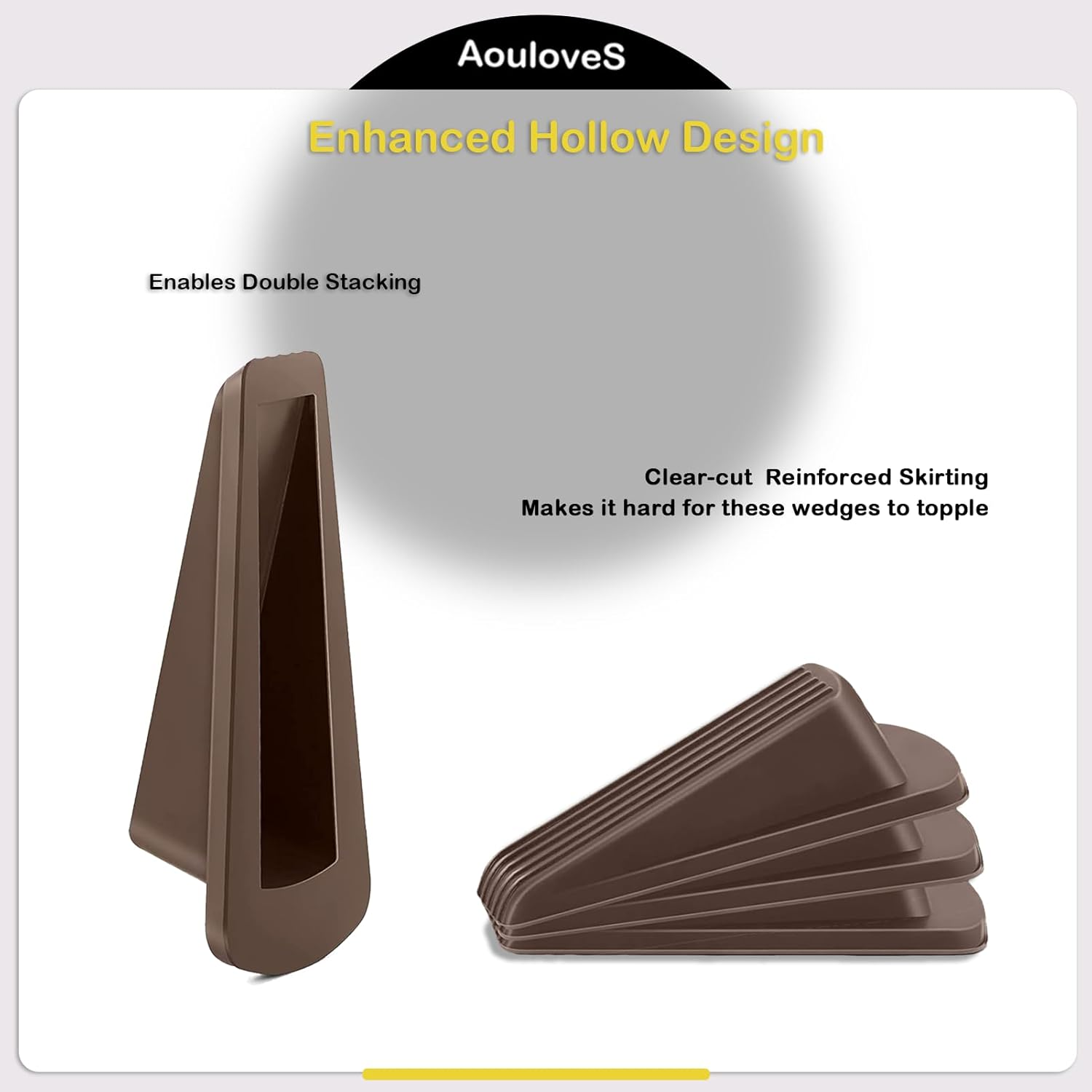 Rubber Door Stoppers for Security Wedge for Bottom of Door on Carpet, Concrete, Tile, Linoleum & Wood - Heavy Duty Door Stop Wedge Ideal for Homes&Schools&Offices&Workshops image number 1