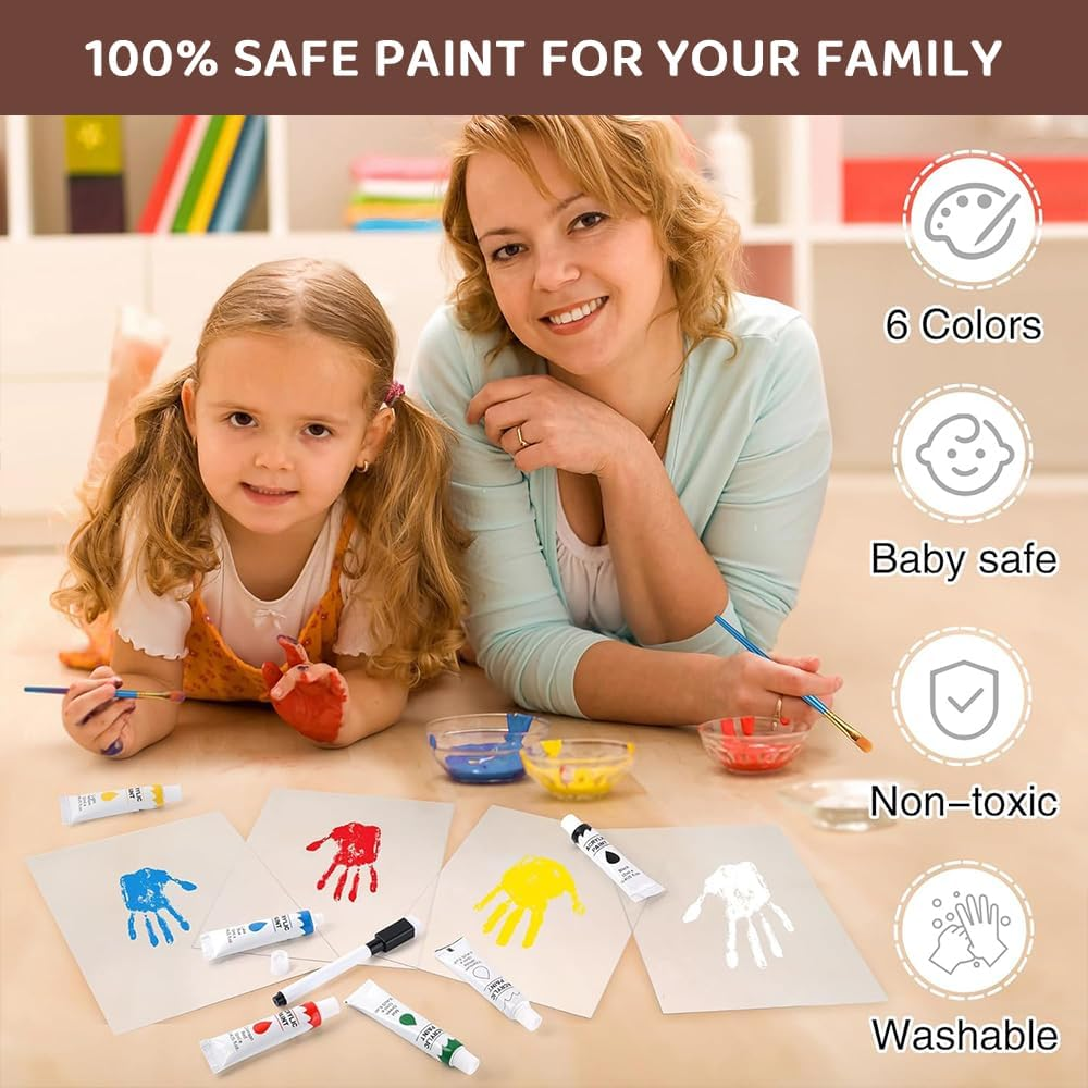 Family Handprint Kit &ndash; DIY Baby Handprint Keepsake Frame, Wooden Craft Gift with Non-Toxic Paints for Parents, Grandparents, Mother&rsquo;S Day, Father&rsquo;S Day & Anniversary image number 3