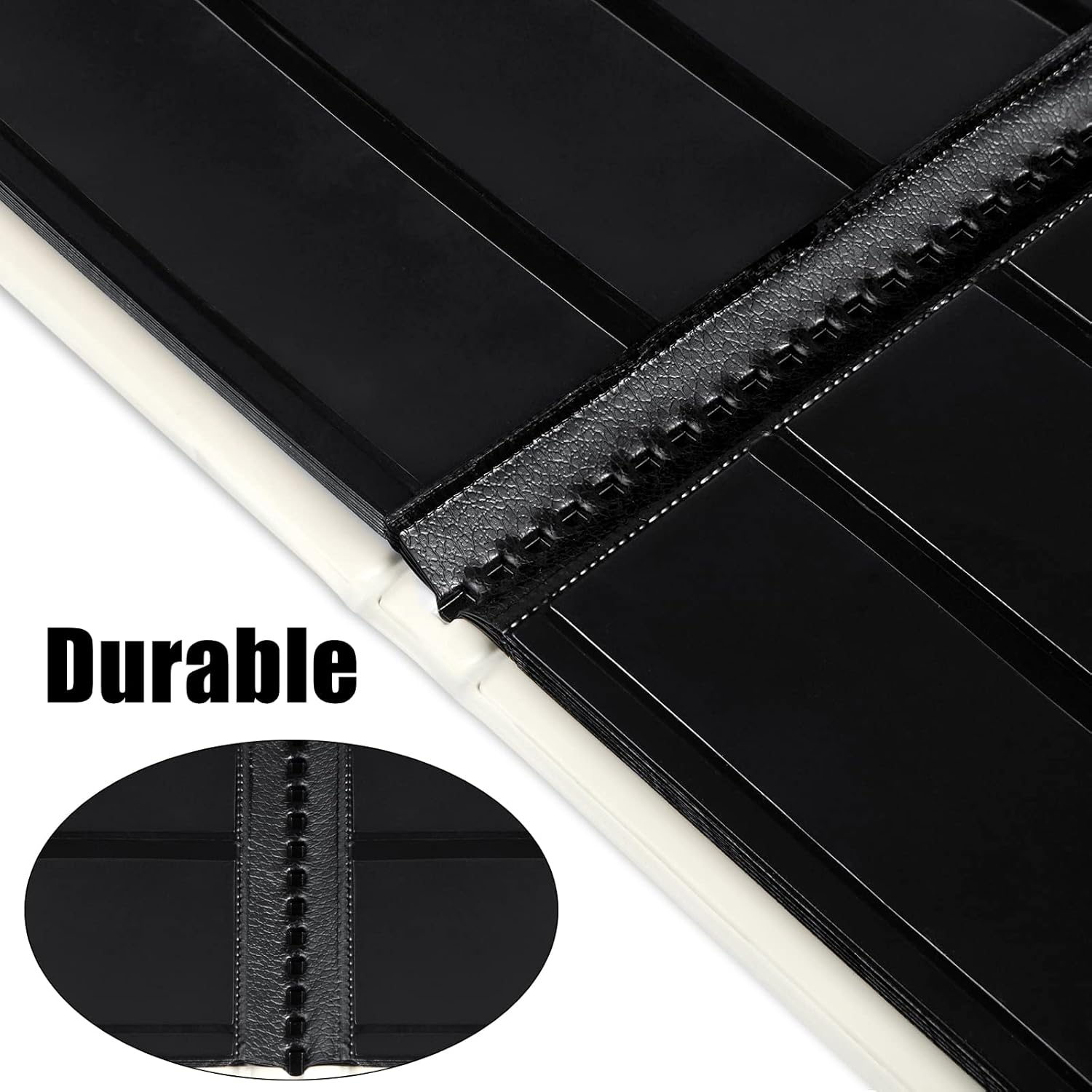 MUDOR Stamp Collecting Album, 7 Rows Pockets Stamp Book for Collectors, 10 Sheets Stamp Stockbook, Black (Black-7 Row) image number 6