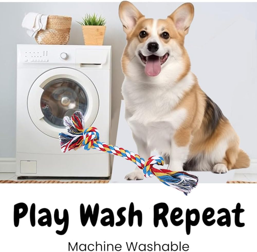 Dog Rope Toys for Small Dogs Aggressive Chewers, 100% Natural Cotton, 6 Pack for Fun and Teeth Cleaning Chew Tug of War Interactive Training Rope Toys for Puppy to Small Dogs image number 5