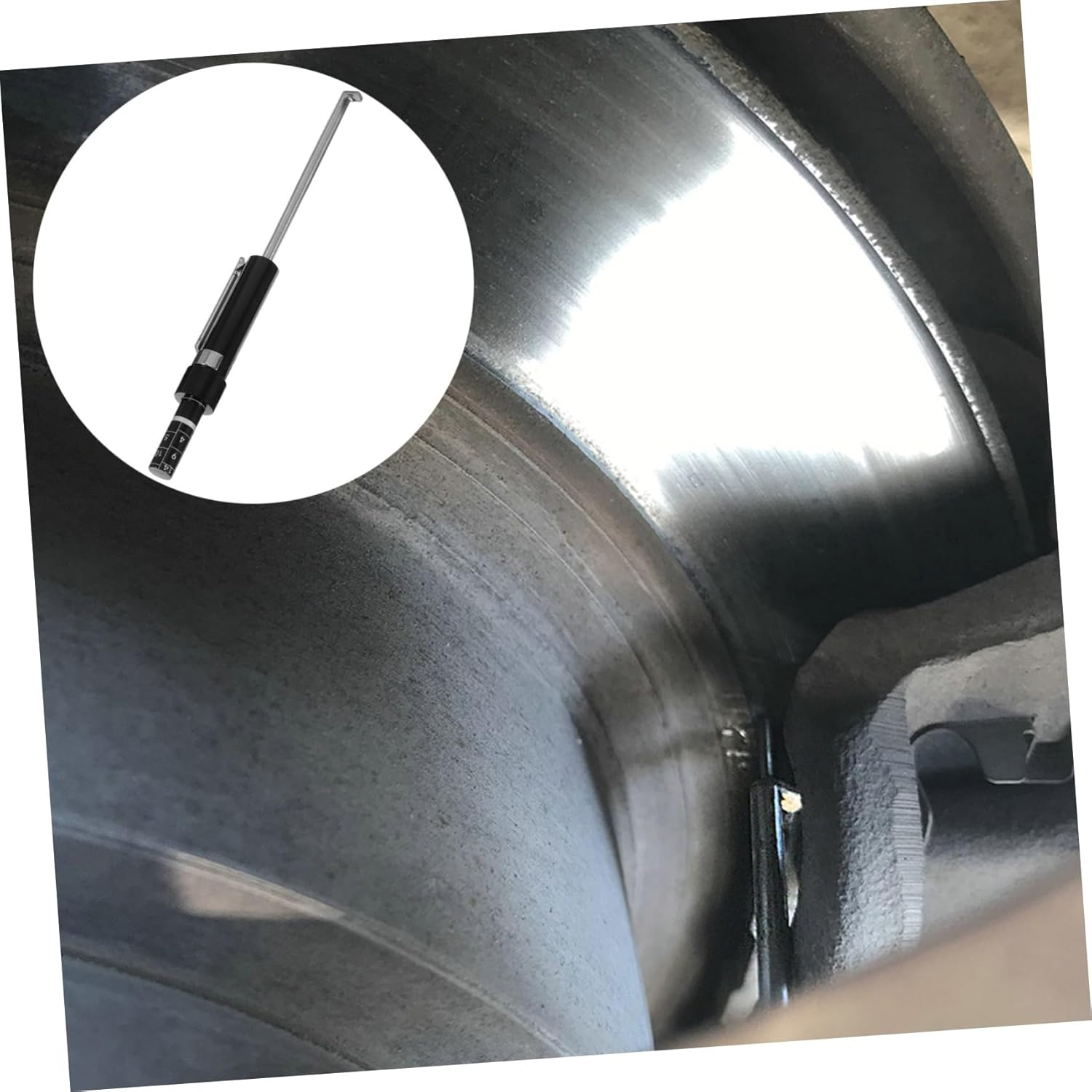 Beatifufu Brake Pad Thickness Gauge Tire Tread Depth Ruler Car Depth Gauge Practical Measuring Tool Plastic Iron Easy Read image number 3