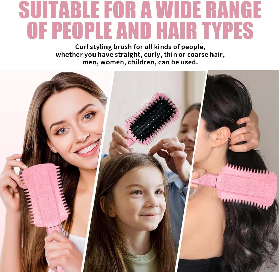 JAWUZ Curl Defining Brush, 2025 Improved Curly Hair Brush, Hair Brush Curls, Versatile Curling Brush, Curl Brush for Women, Curly Hair, Hair Care (Pink)