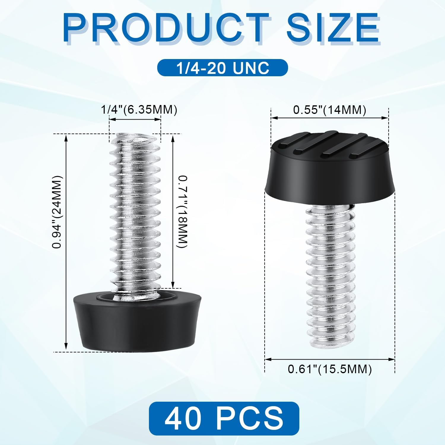 SAVITA 40Pcs Patio Furniture Replacement Feet, 1/4-20 Inch Adjustable Furniture Levelers Screw Galvanized Steel Glide Furniture Leveling Feet for Table Chair Cabinet Patio Furniture Legs image number 5