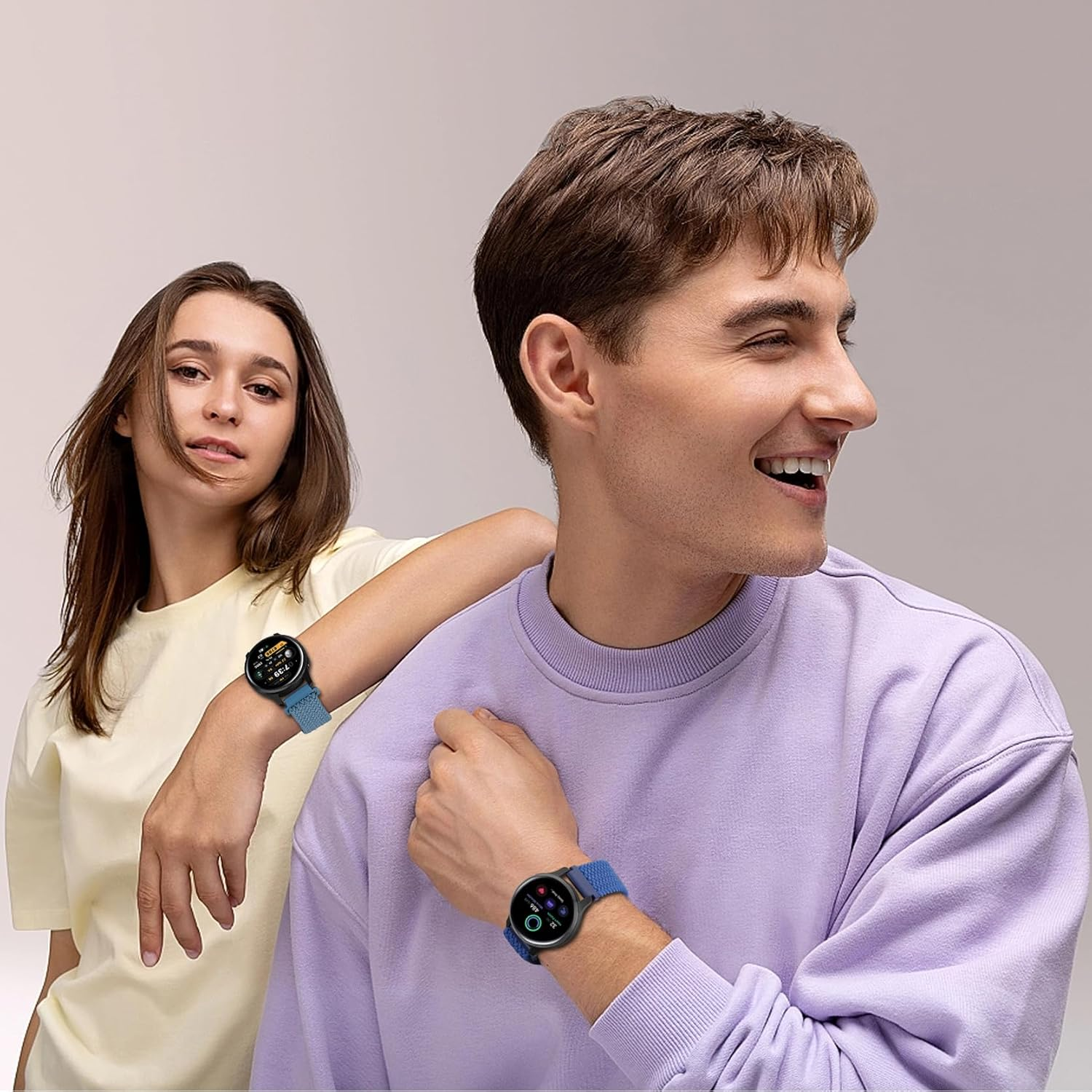 18Mm Magnetic Braided Watch Band Compatible with Garmin Venu 3S/Venu 2S/Vivoactive 4S/Vivomove 3S/Venu 4 41Mm/Forerunner 265S/Forerunner 255S,Quick Release Nylon Soft Sport Stretchy Strap image number 4