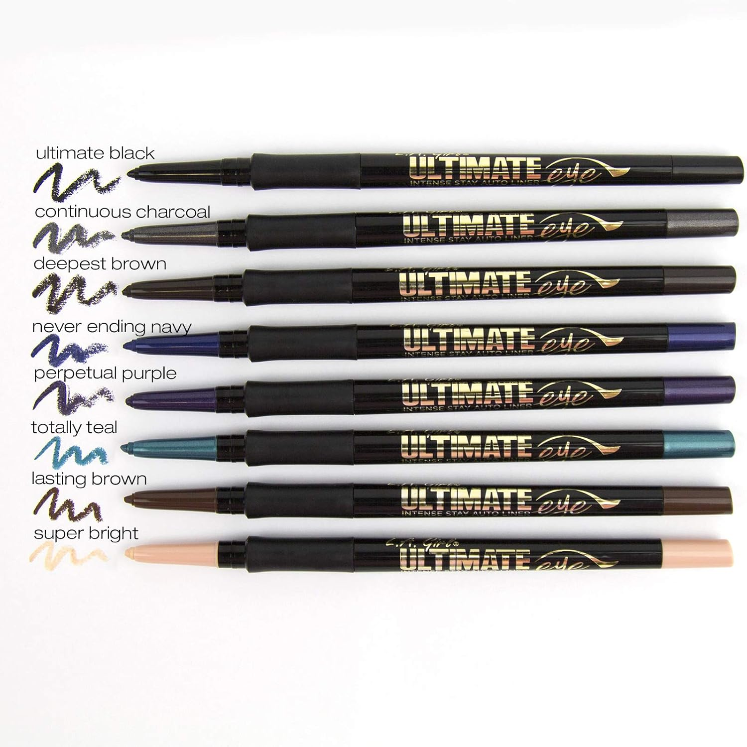 LA Girl Ultimate Intense Stay Auto Eyeliner, Deepest Brown - Black / Black image number 2