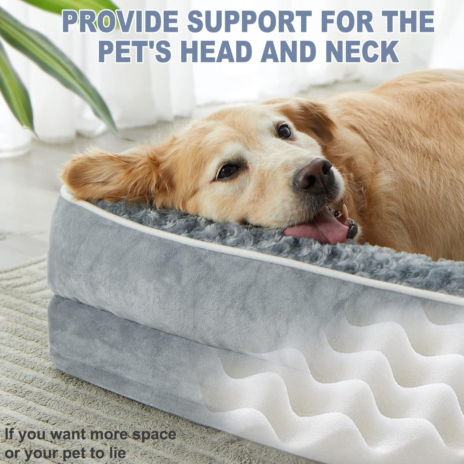 Honomastry Orthopedic Dog Bed for Large Dogs - Waterproof Pet Bed with Removable Washable Cover, Couch-Style Design for Medium/Big Dogs Comfort, Orthopedic Support for Joint Pain Relief (L, L-Shaped) image number 2