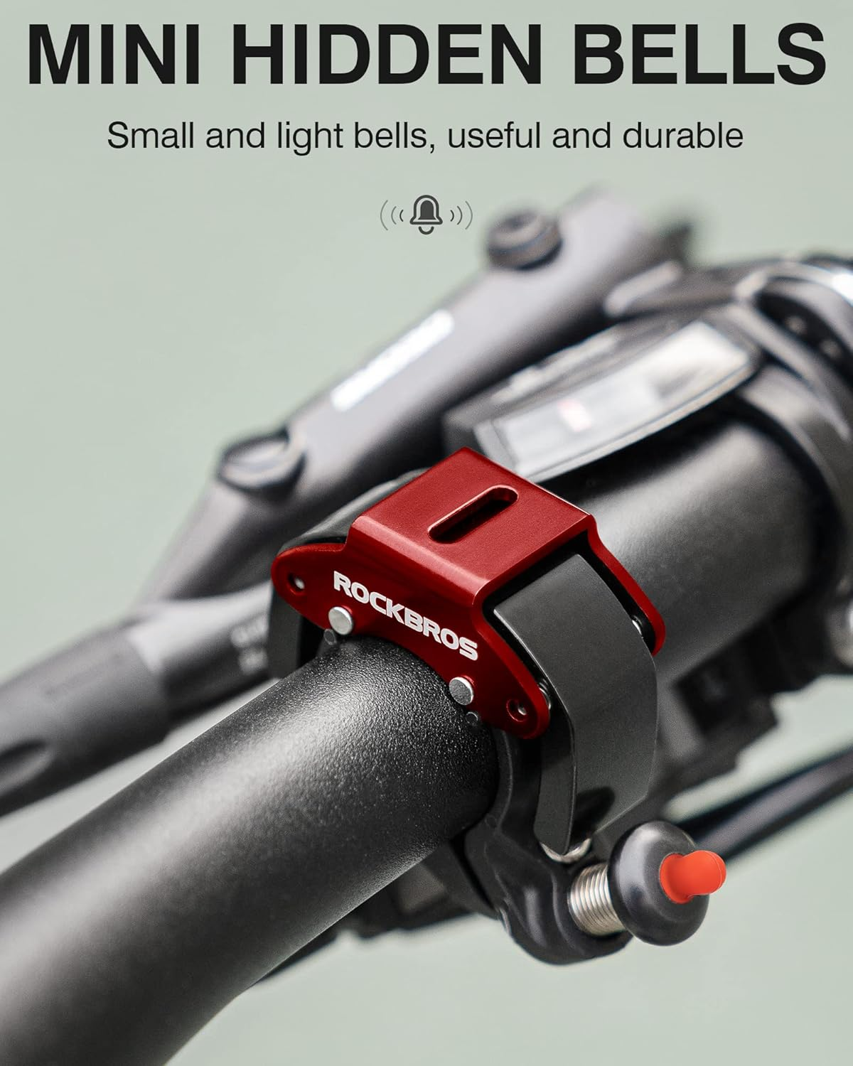 ROCKBROS Bike Bells Hidden MTB Bells Bicycle Bells for 22.2Mm Handlebars, More than 100Db, Clear & Long Sound Ringer, Mountain Bike, Scooter, Youth Bike, Black - Black image number 3