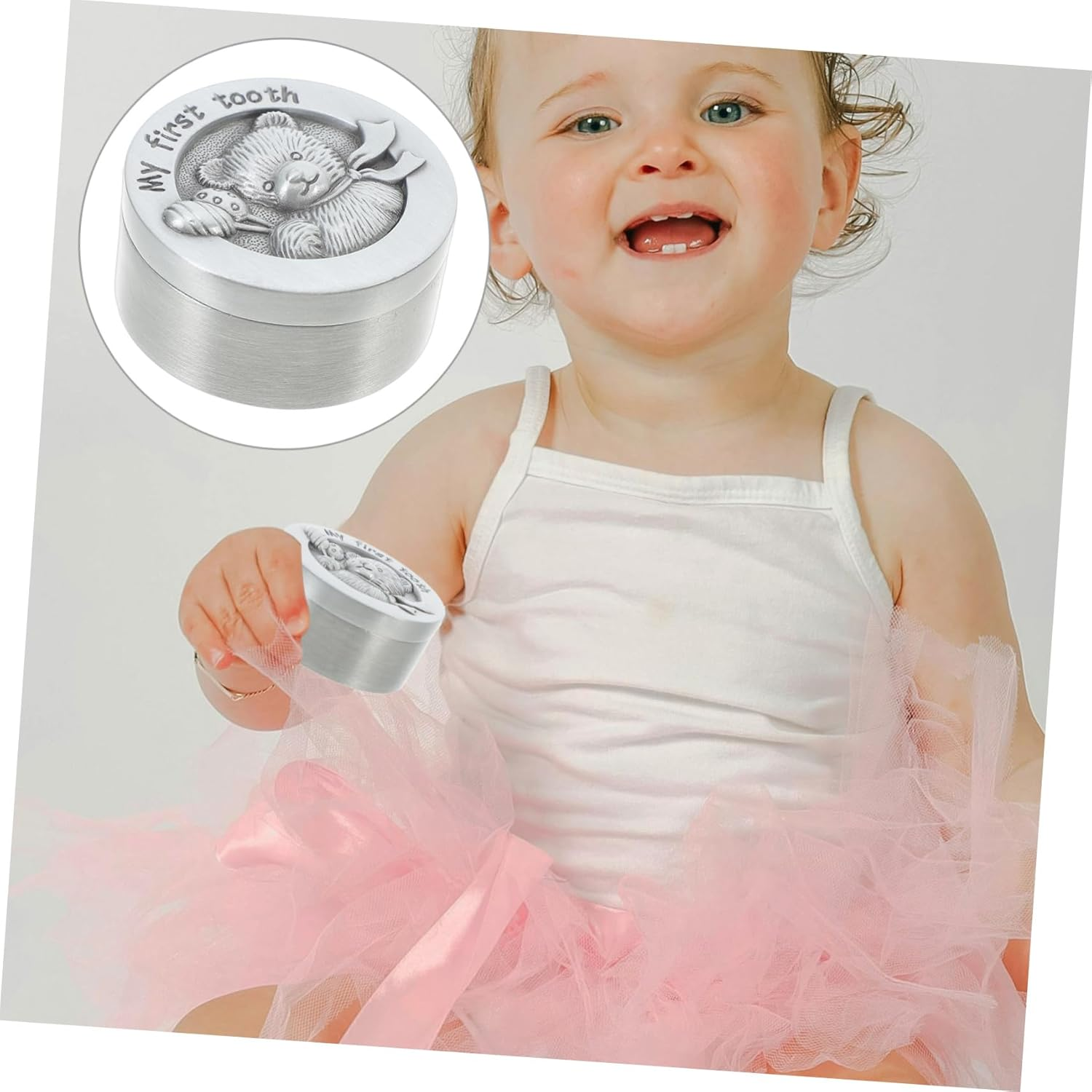 Metal Baby Tooth Keepsake Box for Newborns Cute Tooth Storage Holder for Boys and Girls Unique image number 6