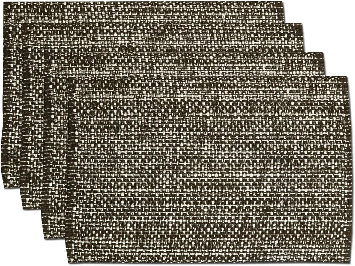 Sweet Home Collection 100% Cotton Placemats for Dining Room Rectangle Two Tone Woven Fabric 13" X 19" Soft Durable Table Mat Set, Set of 6, Turquoise