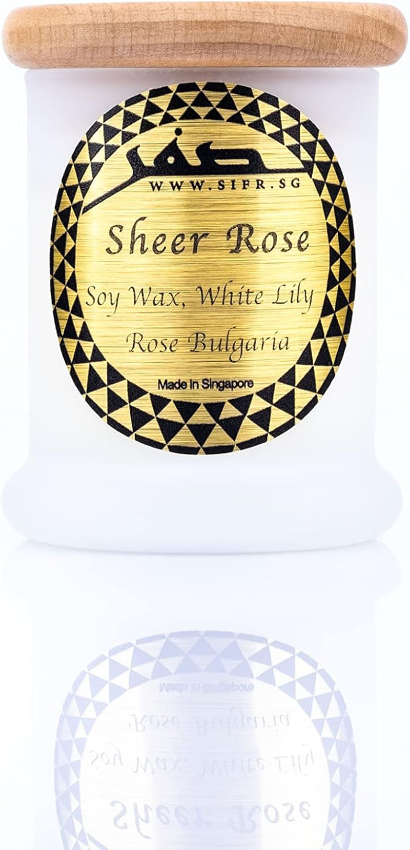 Sifr Luxury Scented Candle, Handpoured, 100% Soy Wax, White Tea, Rose. Natural Aromatherapy, Sheer Rose Small, 50 Ml
