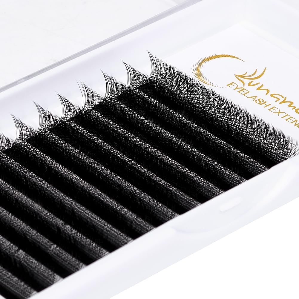 Lunamoon 3D Eyelash Extension, Premade Fans W Lash, Pre-Fanned Ready-To-Use Fan Eyelash Extension, Russian Volume Eyelash Cluster, Artificial Lash (3D/0.07D 9 Mm) image number 3