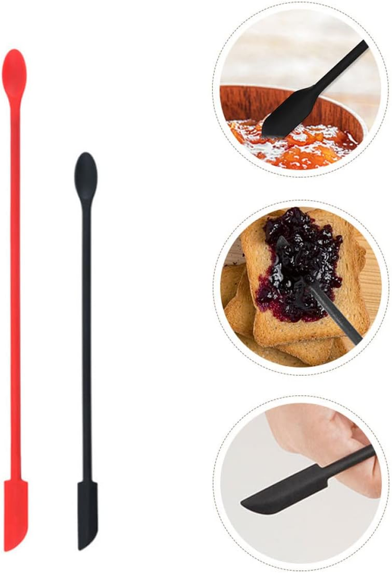 Alipis 4Pcs Double-Sided Silicone Spatula Kitchen Scraper Tool for Baking Jam Scraping Portable Spatula for Dessert and Butter Scraping for Kitchen Gadgets image number 5