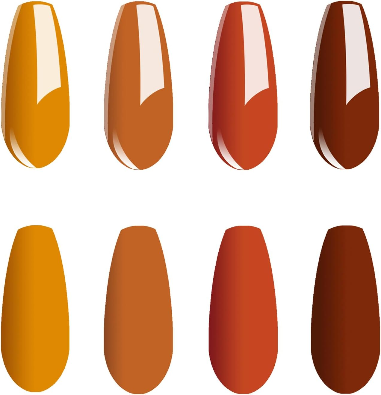 Vishine Gel Nail Polish Set - 4 Colors Pumpkin Spice Orange Carrot Halloween Collection Nail Art Nail Polish UV LED Gel Polish Varnish Long-Lasting Salon DIY Manicure 8Ml C042 image number 4