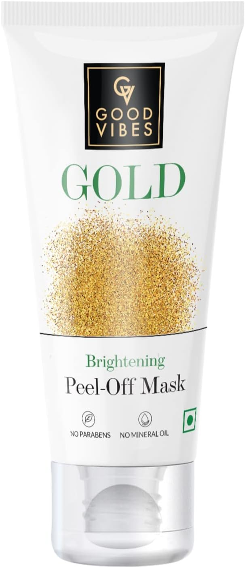 Good Vibes Gold Brightening Peel off Mask, 50 G Deep Pore Cleansing Peel-Off Face Mask for All Skin Types, Anti-Bacterial & Helps Remove Acne, No Parabens, Sulphates & Mineral Oils image number 2