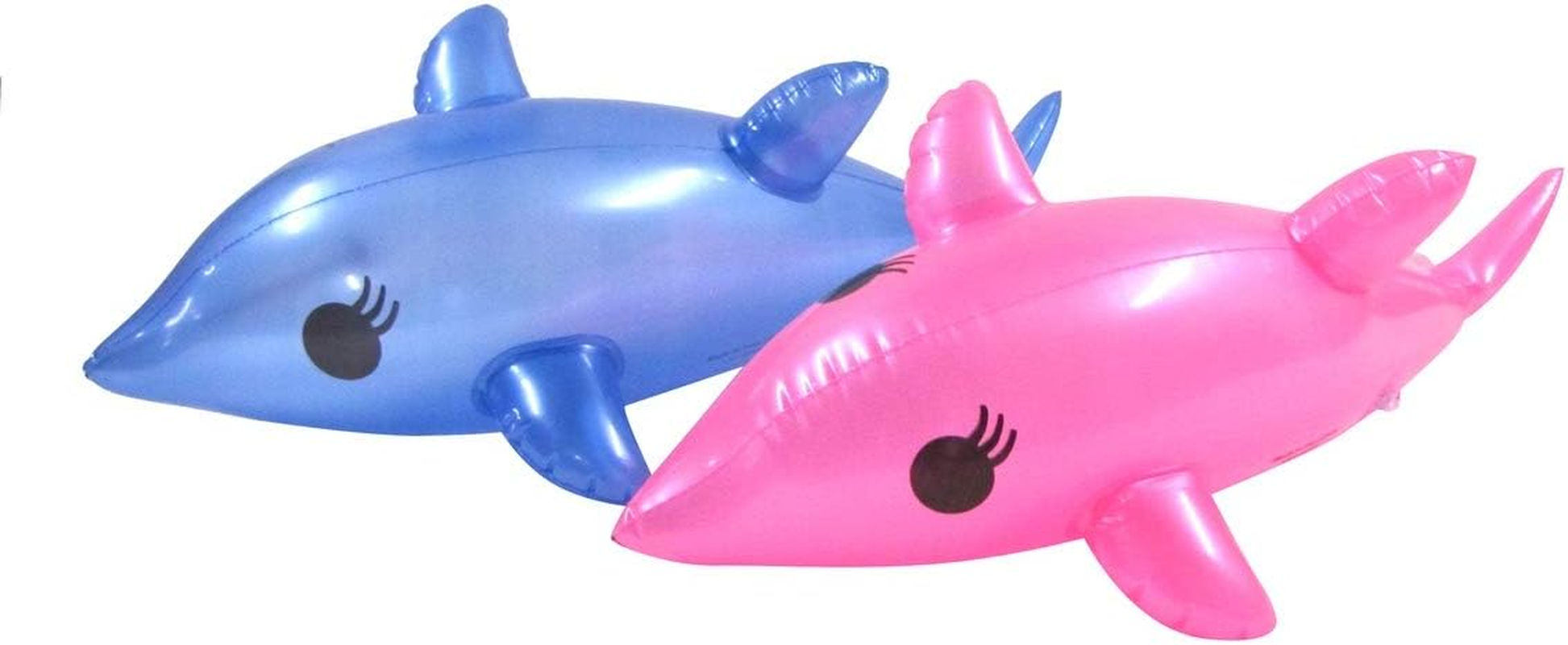 Treasure Gurus 2Pc Inflatable Pink Blue Dolphin Set Swim Pool Water Float Blow Toy Party Decor Floaties image number 4