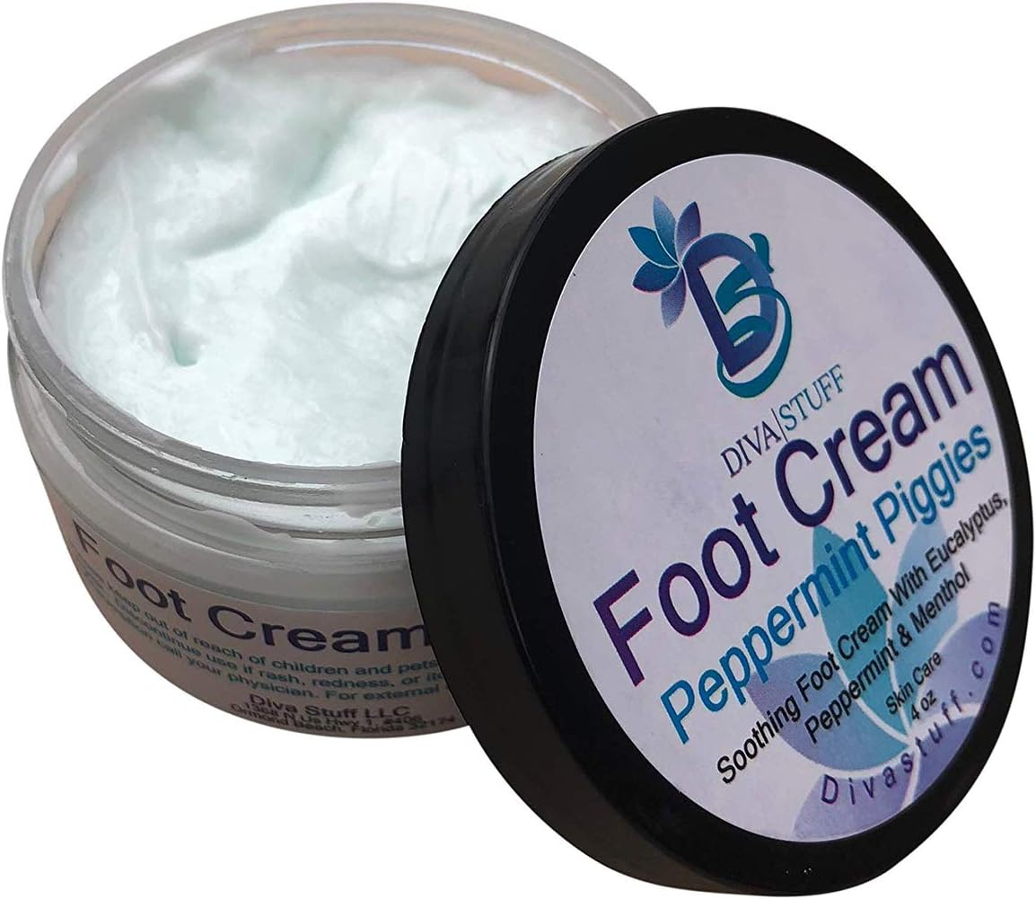 Peppermint & Eucalyptus Foot Cream with Menthol Too, by Diva Stuff,120Ml