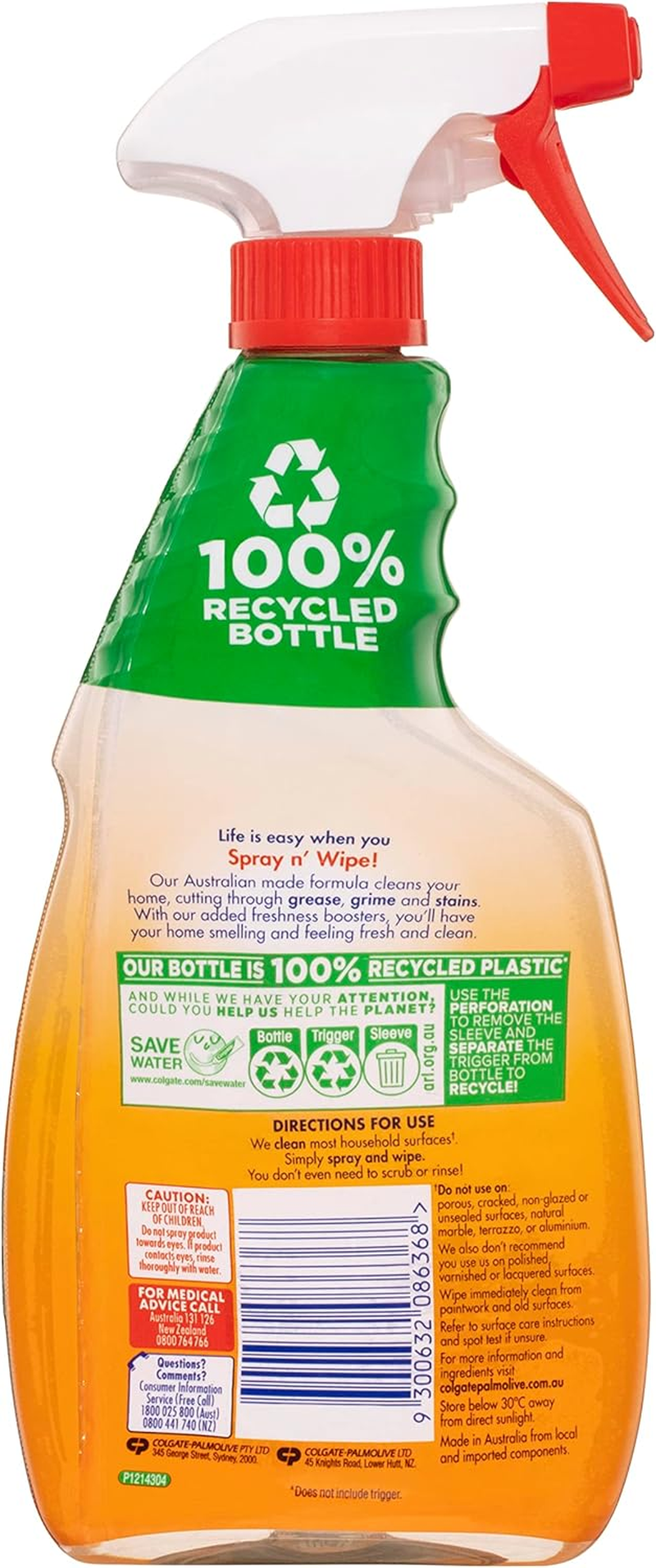 Ajax Spray N' Wipe Multi-Purpose Cleaner Trigger, 475Ml, Orange Mountain Blossom Surface Spray, Divine Blends, Household Grade image number 2