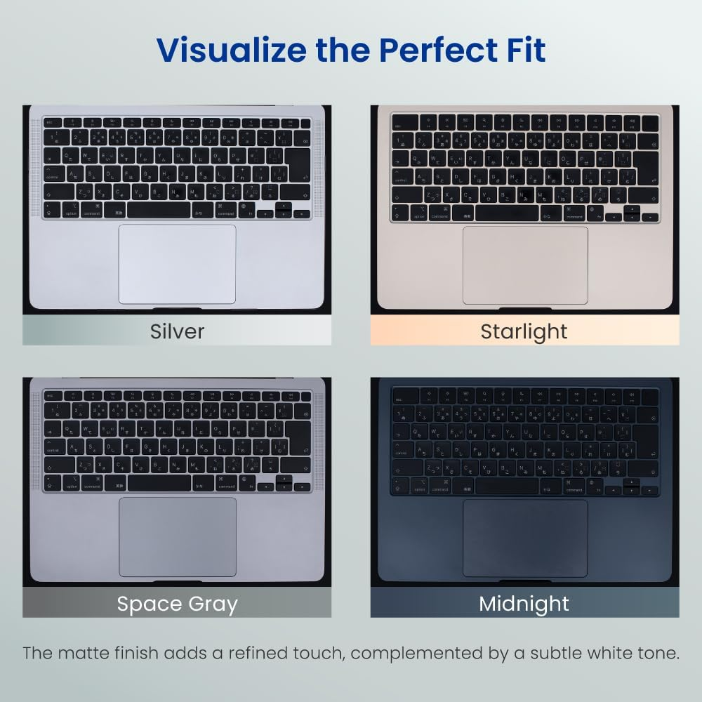 BELLEMOND | 2-Pack | Made in Japan Trackpad Protector for Macbook Air 15&rdquo; M4 / M3 / M2 (2025/24/23) | Ultra-Smooth Matte PET Film | Scratch-Resistant | Precise Touch & Glide image number 2