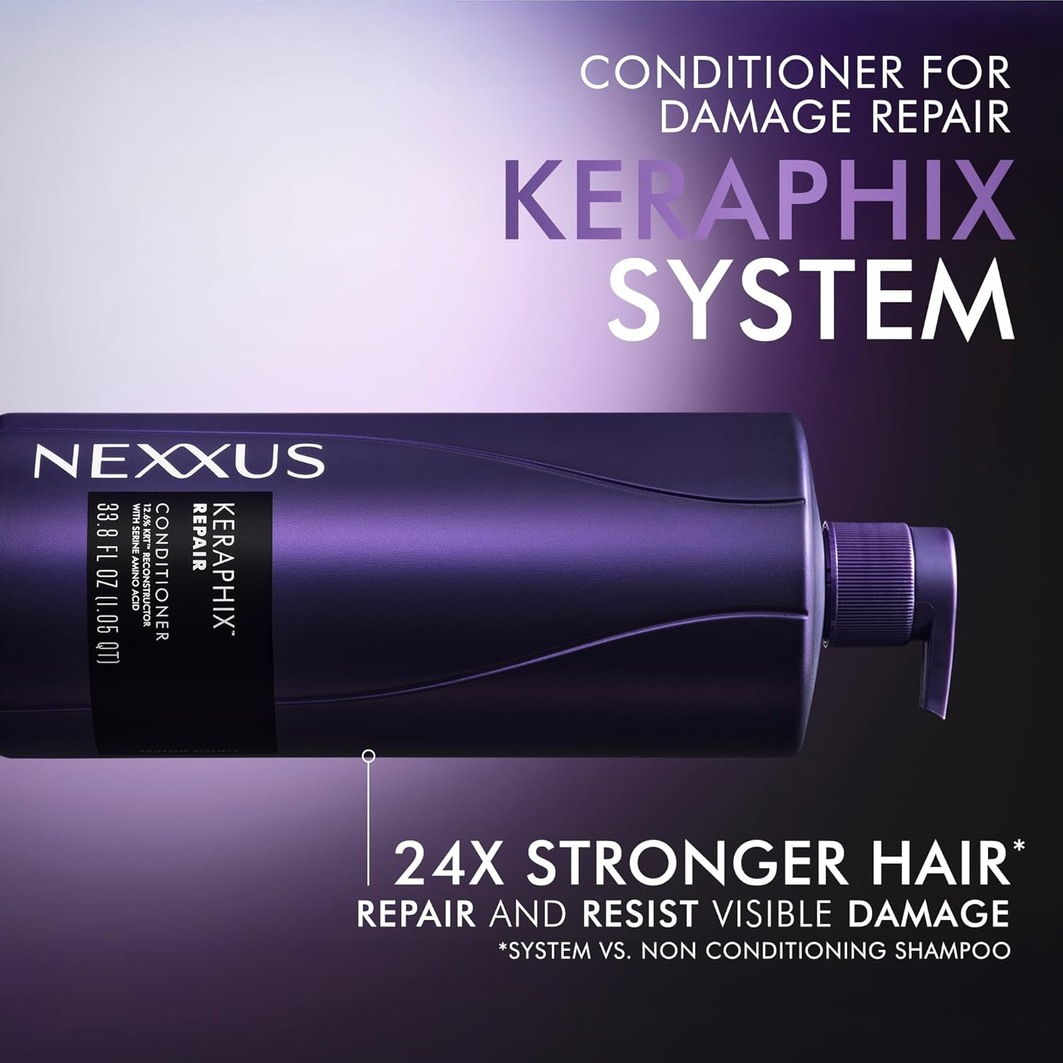 Nexxus Keraphix Proteinfusion Conditioner with Keratin Protein and Black Rice Conditioner for Damaged Hair 33.8 Oz image number 4