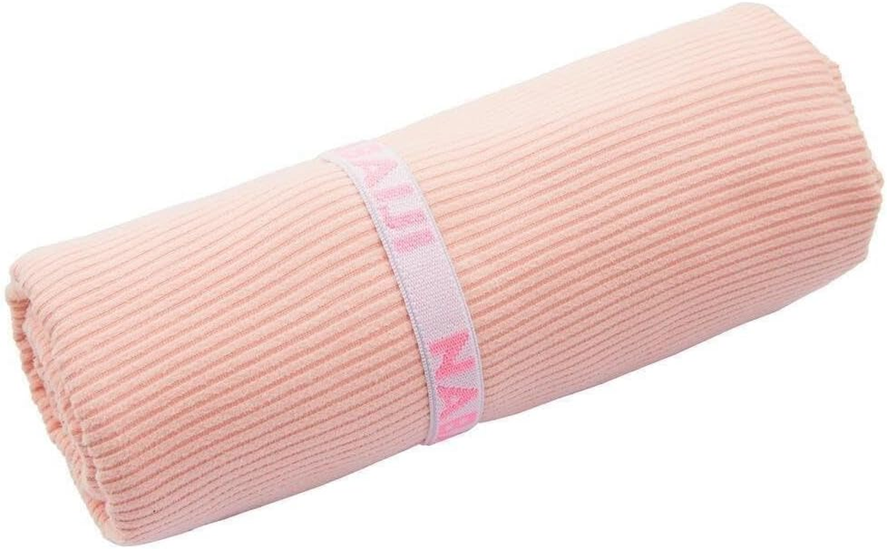 Nabaiji Decathlon Ultra Compact Microfibre Stiped Towel, Fluo Pale Peach, Large image number 2