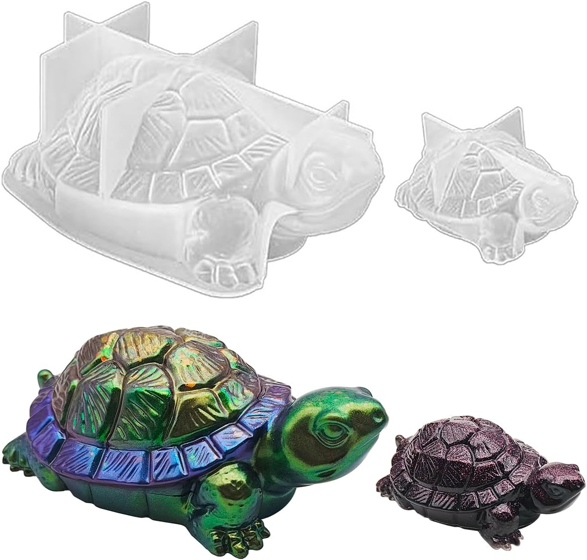 3D Sea Turtle Resin Molds, AFUNTA 2 PCS Animal Epoxy Resin Molds Tortoise Candle Mold, DIY Resin Ornament Molds for Resin Craft, Home Decor image number 5