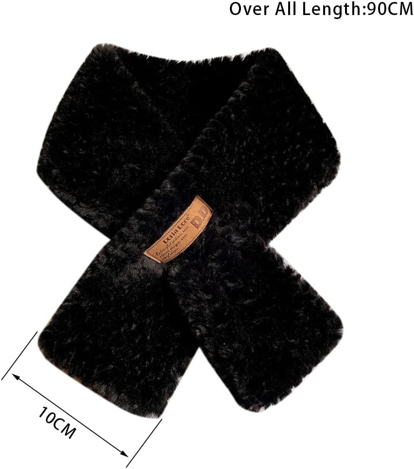 Womens Faux Fur Collar Scarf,Morechioce 90Cm&times;10Cm Winter Artificial Rabbit Fur Scarf - Grey image number 3