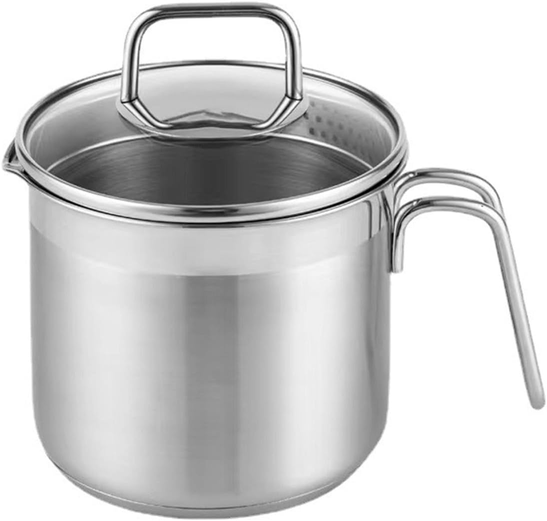 1.5 Quart Stainless Steel Saucepan with Pour Spout, Saucepan with Lid, Mini Milk Pan with Spout - Perfect for Boiling Milk, Sauce, Gravies, Pasta, Noodles image number 5