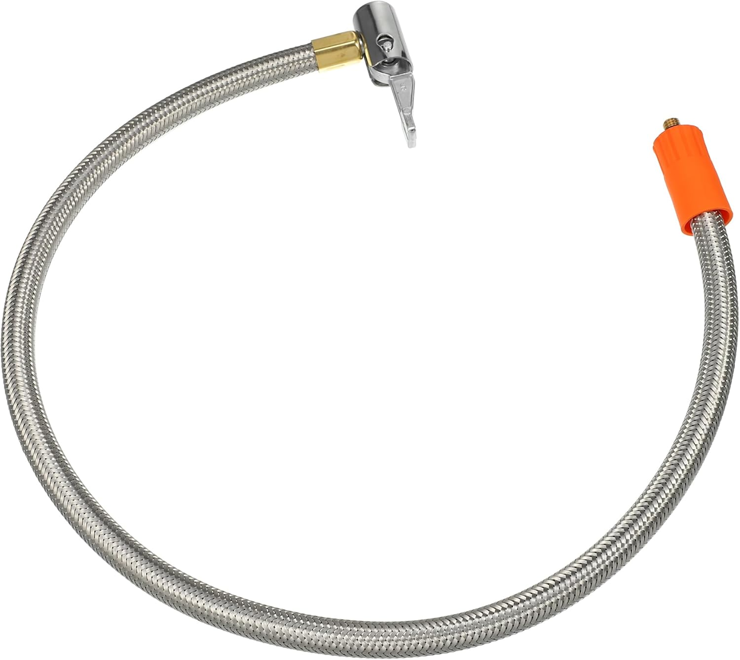 X AUTOHAUX 1 Pcs 15.8" Flexible Tire Inflator Hose Adapter M6 Thread Size Air Chuck with Hose for Standard Tire Valve Fine Thread without Air Release Valve for Car image number 1