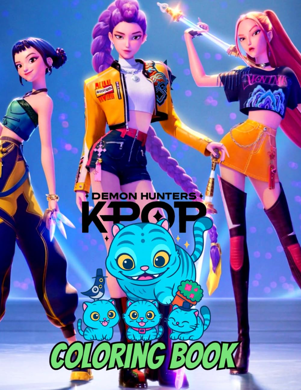 Demon Hunter Coloring Book: Cute and Beautiful Pages Inspired by the Huntrix Idol Music World &ndash;High-Quality Scenes of Glam Battles, Fantasy Style, and Music Magic image number 1