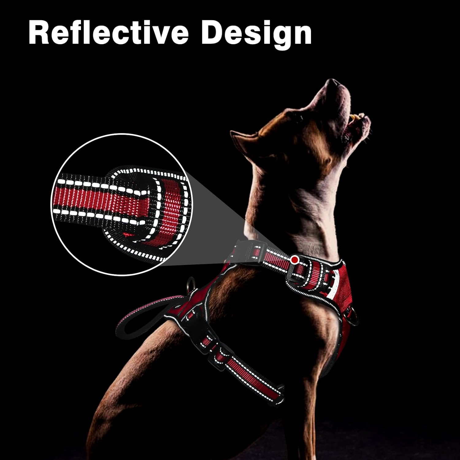 WINSEE Service Dog Vest No Pull Dog Harness with 7 Dog Patches, Reflective Pet Harness with Durable Soft Padded Handle for Training Small, Medium, Large, and Extra-Large Dogs image number 1