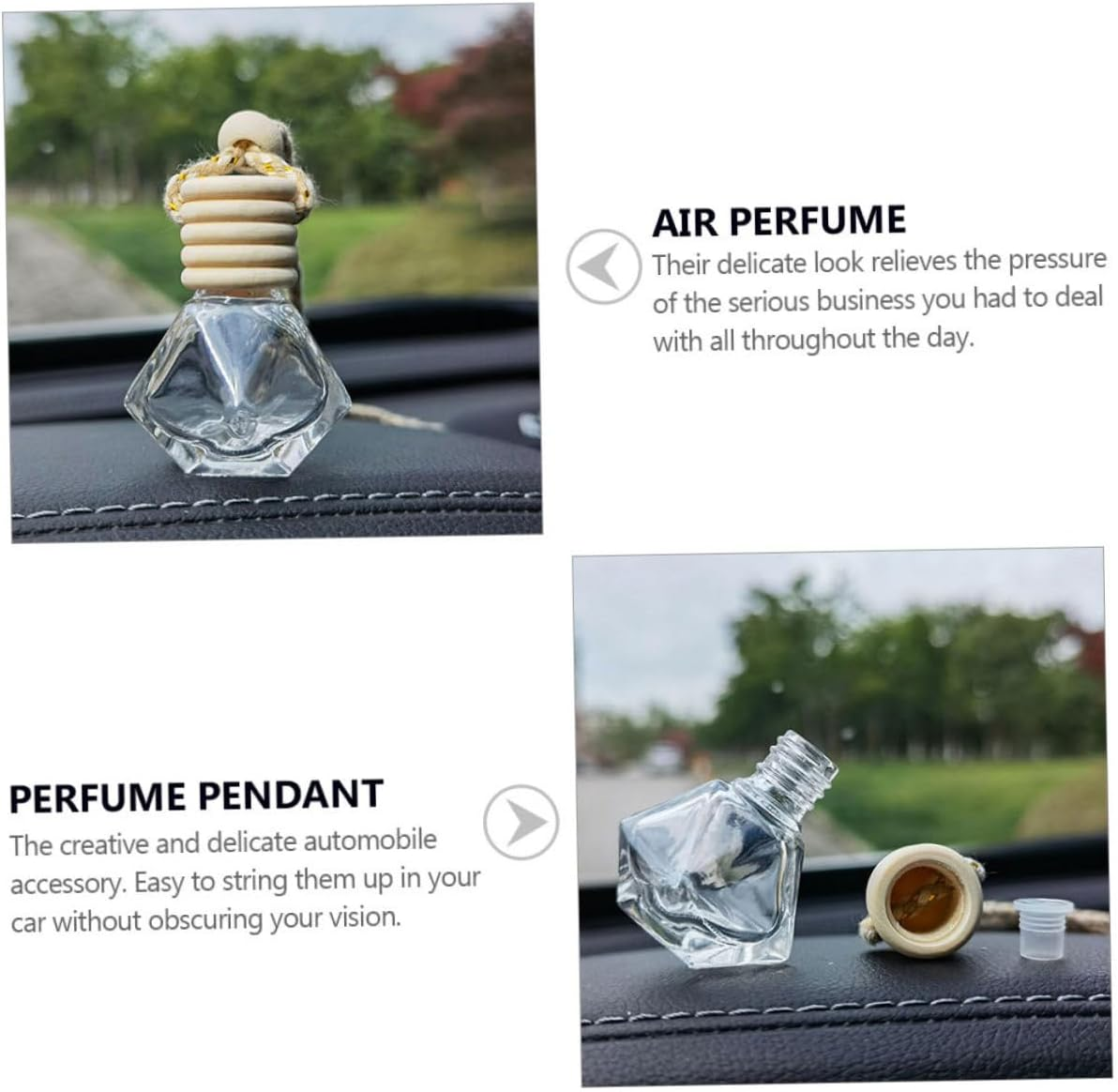 6Pcs Car Air Freshener Diffuser Perfume Bottles Aroma Diffuser Pendant for Car Interior image number 3