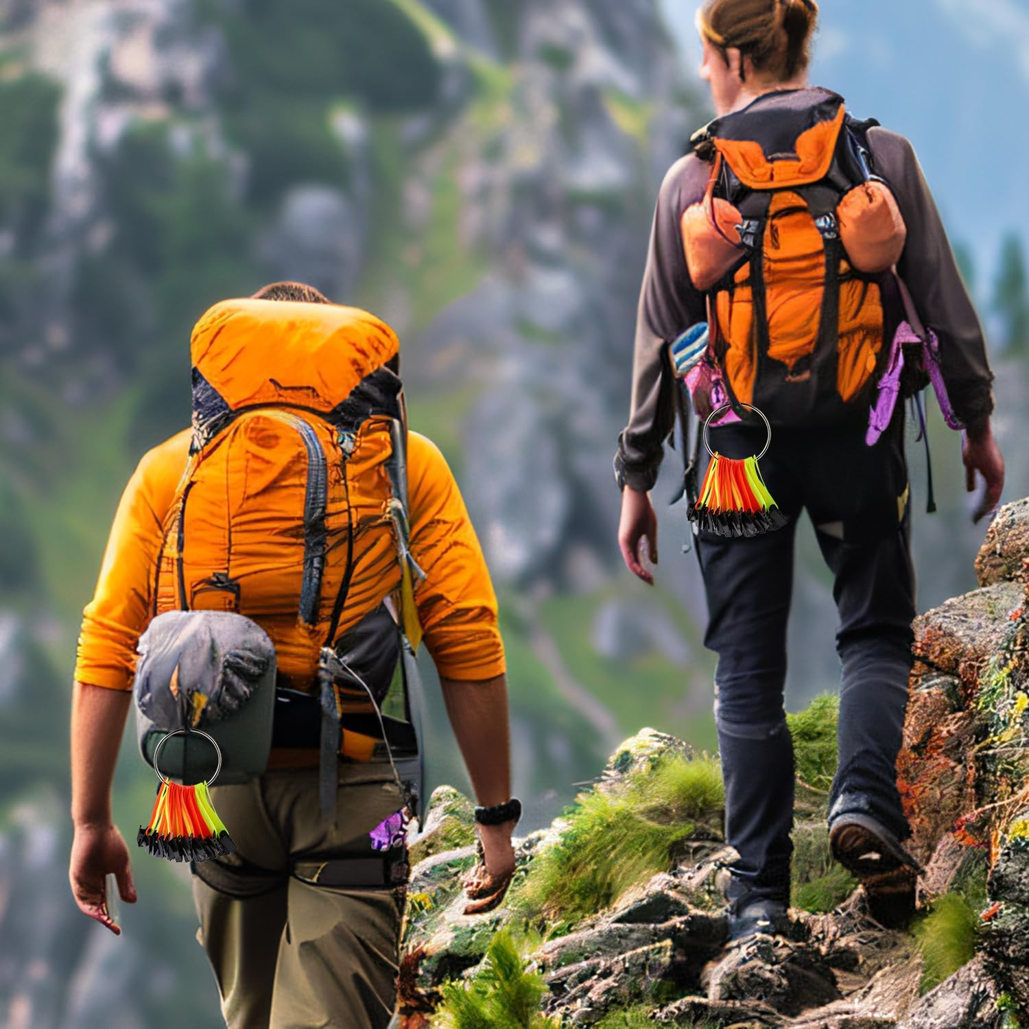 Lasuroa 36Pcs Reflective Trail Markers, High Visibility Trail Markers with Open Buckle Reflective Trail Marker Clips Hunting Accessories for Tree Stand Hunting Outdoor Hiking Camping image number 3