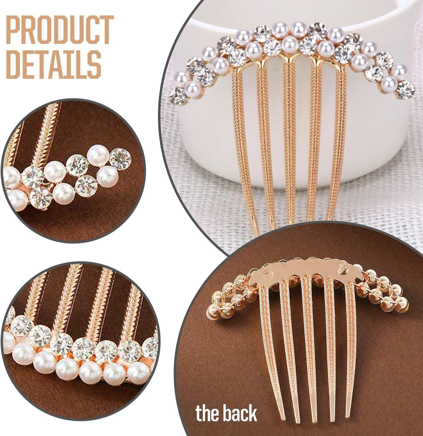 4 Pieces Pearl Rhinestone Hair Fork, Elee Hair Accessories, Hairstyle Decorations, Accessories for Women, Simple and Versatile Hair Accessories. image number 1