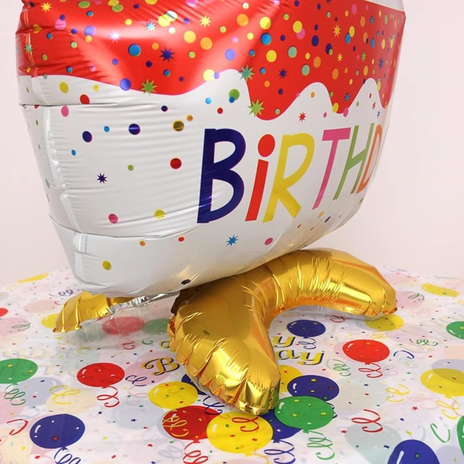 Standing Happy Birthday Cake Foil Balloons, Happy Birthday Foil Balloon with Bear, Large Birthday Cake Balloon for Kids Adults Birthday for Baby Showers and Birthday Party (Birthday Cake) - Birthday Cake image number 6