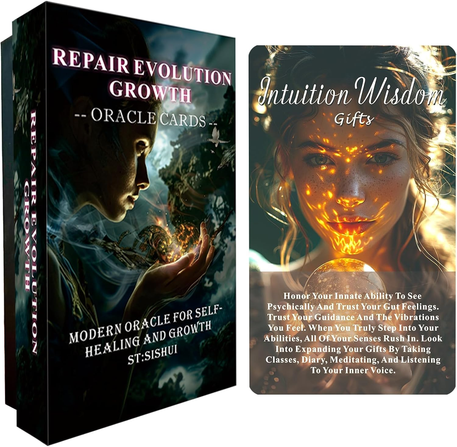 Healing Oracle Cards Deck, Oracle Cards Set, Oracle Cards for Beginners, Self-Healing Tool, That Helps You Discover What Needs to Shift or Release for Your Highest Good! image number 1